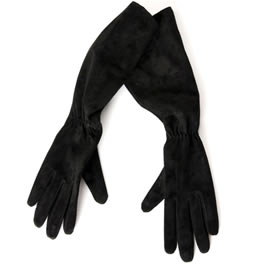 Cheap Monday Black Suede Leather Long Sally Gloves