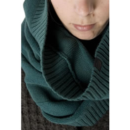 Cheap Monday Bottle Green Knitted Tube Scarf/