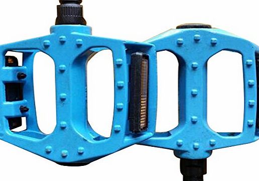 checknow Multi-color Alloy Platform Pedals Mountain Bike BMX Cycle Anti-Slip Pedals (Blue)