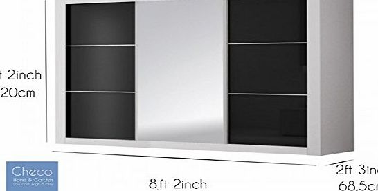 CHECO HOME AND GARDEN BRAND NEW MODERN BEDROOM SLIDING DOOR WARDROBE 8 ft 2 (250cm) - ROMA
