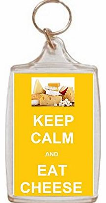 cheekymonkeydesigns Keep calm and eat cheese Great Quality Souvenir Keyring
