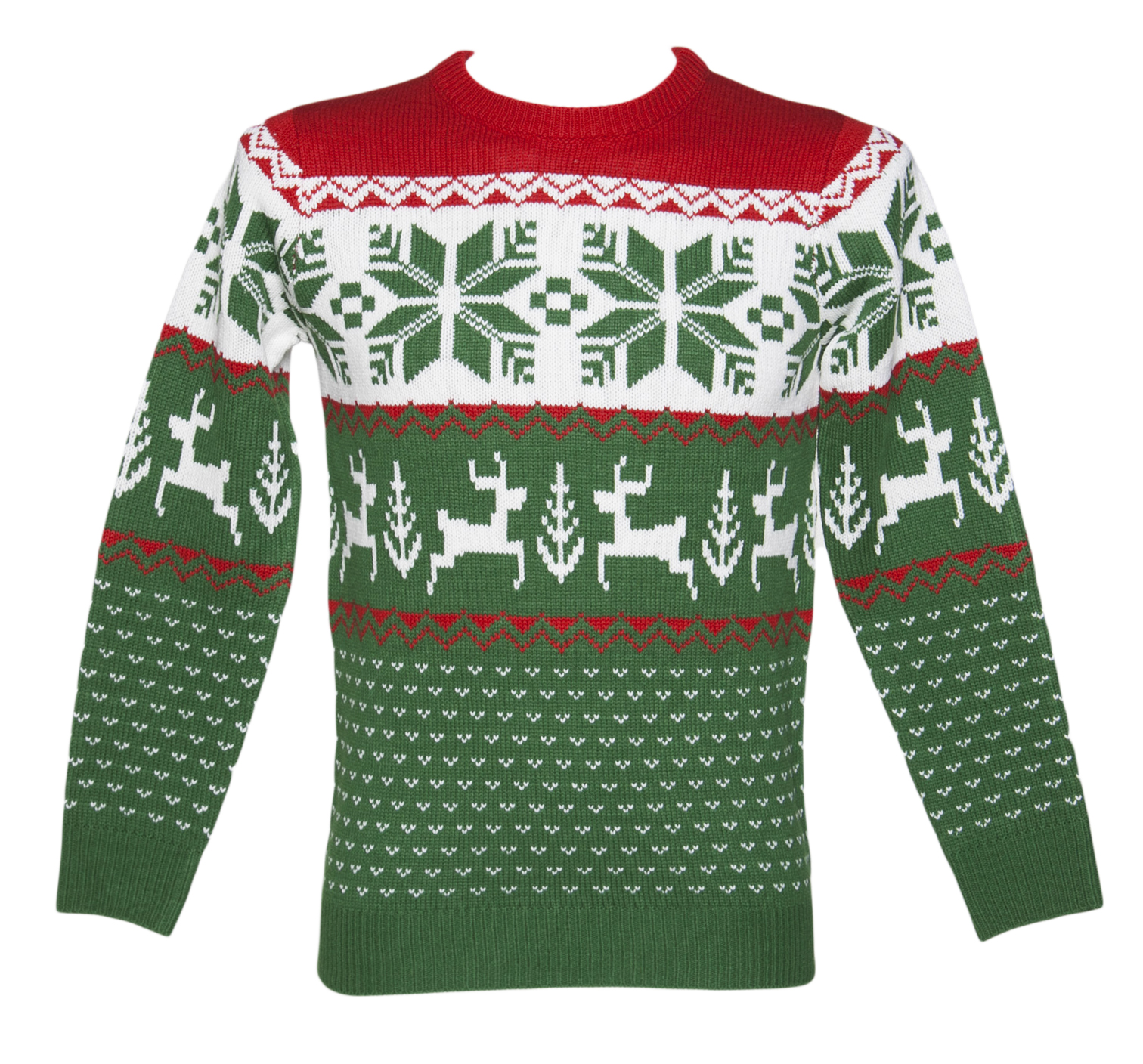 Cheesy Christmas Jumpers Unisex Green and Red Wonderland Knitted