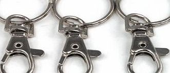 Chelford 12 lobster swivel clasps,keyrings,mini clips,39mm,with 25mm split ring