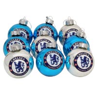 chelsea 9 pack of Christmas Baubles.