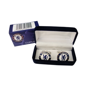 Add Sleek Elegance To Your Attire With Chelsea FC Black IP Cufflinks