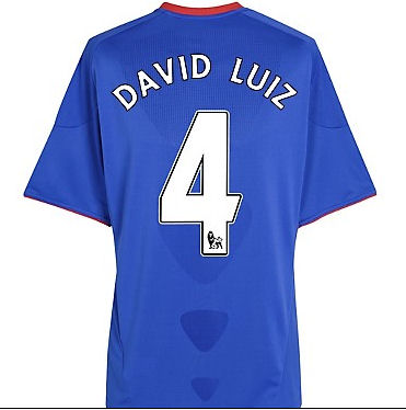 Chelsea Adidas 2010-11 Chelsea Home Shirt (David Luiz 4)