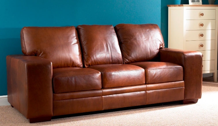 Aniline Leather 3 Seater Sofa