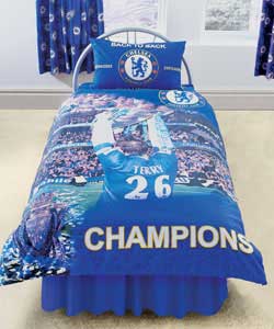 Chelsea Champions FC Single Duvet Cover Set - Blue