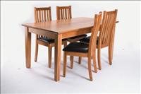 Dining Table & 4 Slatted Chairs
