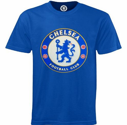 Chelsea FC Official Football Gift Kids Crest T-Shirt Royal 8-9 Years
