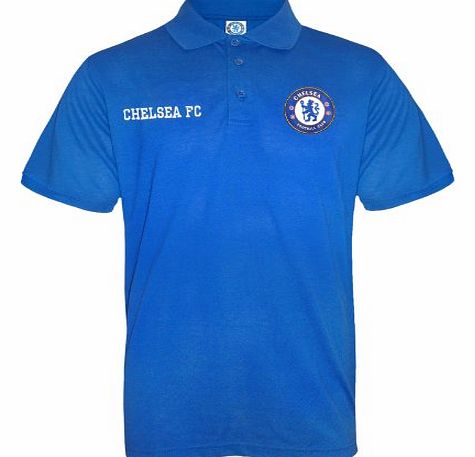 Chelsea FC Official Football Gift Mens Crest Polo Shirt Royal Blue Small