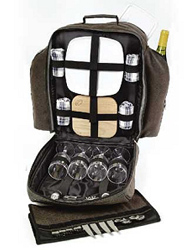 Chelsea Faux Leather Picnic Backpack 4 person