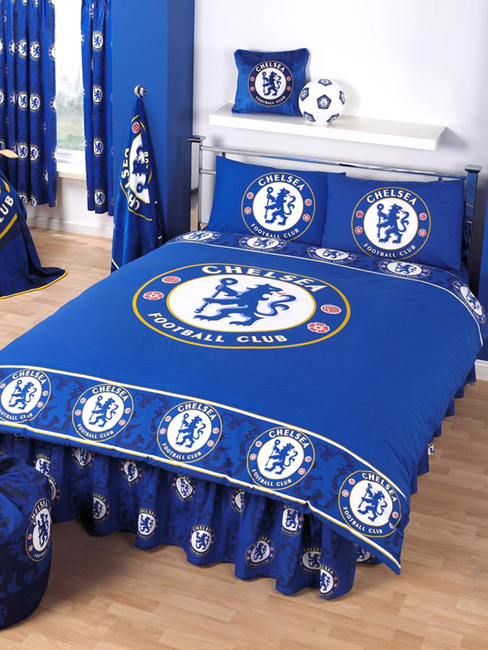 Chelsea FC Duvet Cover and Pillowcase Border Crest Double Bedding