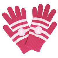 chelsea Knitted Gloves - Pink Stripe - Girls.