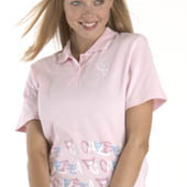 Chelsea Ladies Graffiti Script Polo - Pink.