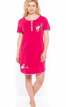 Chemise de nuit courte, manches courtes