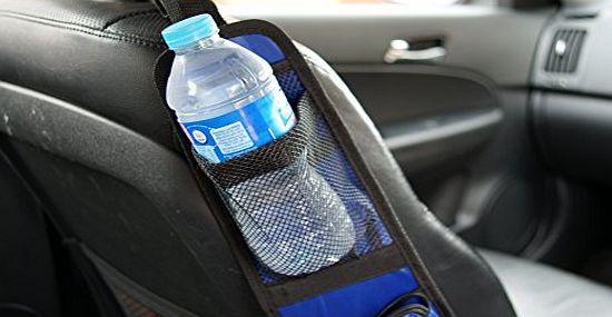 Chequers Motorstore Universal Car Auto Seat Side Back Storage Pocket Backseat Organizer Bag Blue