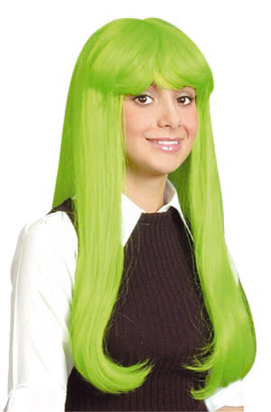 cher wig, lime green