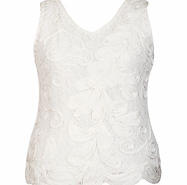 Chesca Cornelli Lace Camisole, Ivory