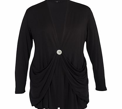 Chesca Draped Cardigan, Black