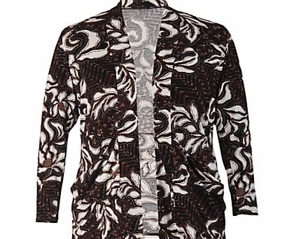 Chesca Floral Shrug Cardigan, Chestnut