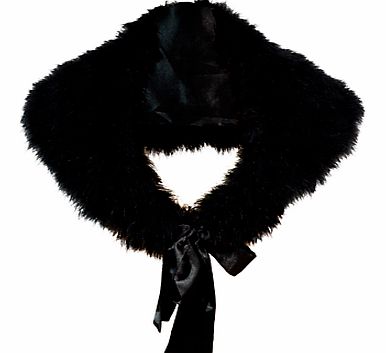 Chesca Satin Tie Feather Stole