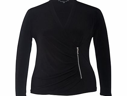 Chesca Wrap Jersey Cardigan, Black