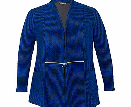 Chesca Zip Detailed Cardigan, Blue/Black