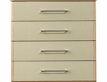 Alpine 4 Drawer Chest - Oak & Mushroom