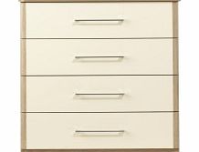 Chest Alpine 4 Drawer Chest - Oak/Cream