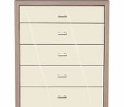 Chest Berkeley 5 Drawer Chest - Oak/Magnolia Glass