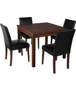 Extendable Walnut Dining Table and 4