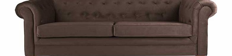 Chesterfield Large Fabric Sofa - Chocolate