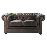 Chesterfield Leather Sofa, Antique Brown