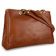 Chiarugi Brown Genuine Italian Leather Tote Bag