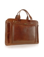 Chiarugi Handmade Brown Genuine Italian Leather Briefcase