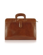 Chiarugi Handmade Brown Genuine Italian Leather Portfolio Briefcase
