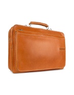 Chiarugi Menand#39;s Double Gusset Leather Briefcase