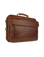 Chiarugi Menand#39;s Italian Leather Laptop Briefcase