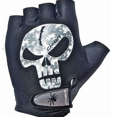 Chiba Boys Fingerless Cycle Gloves / Mitts. Spider or Skull 2013 (Skull, Large)