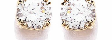 Chic 9ct Yellow Gold Swarovski Enlightened C.Z. French Fitting Round Stud Earrings