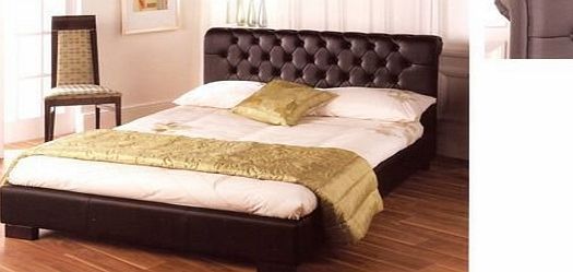 Chic Concept Limelight Aries 4ft6 double black faux leather bed frame.