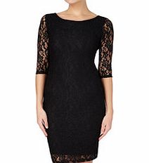 Black lace pencil dress