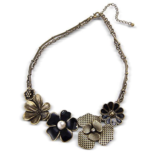A Stylish Vintage Flower Necklace - Excellent quality womens costume jewellery necklace - Arrives in a Pretty Gift Bag making this a perfect unique present