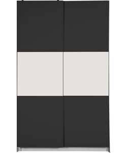2 Door 1200mm Wardrobe - Black and White