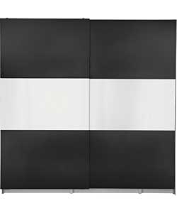 2 Door 2000mm Wardrobe - Black and White