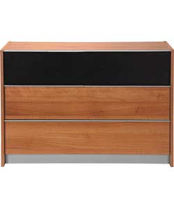 Chicago 3 Drawer Chest - Black and Walnut Effect