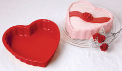 Chicago Metallic Red Non-Stick Fluted Heart Pan