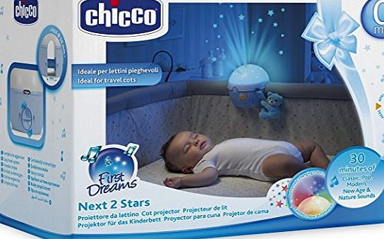 Chicco Blue Next2Stars Mobile Travel Cot Projector Fit Next2me Crib Fit all Travel Cot and Bednest Crib / Fast Delivery