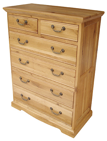 chichester Oak 2 over 4 Chest of Drawers